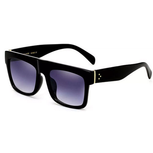 Berlin Black Flat Top Oversized Sunglasses