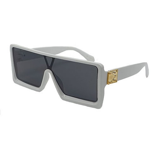 Calabasas White Oversized Shield Sunglasses
