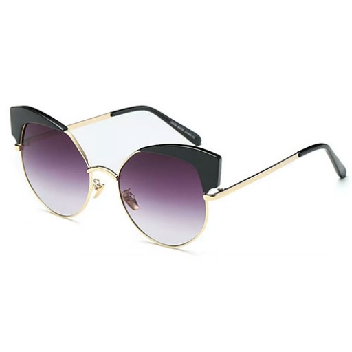 Milan Black Retro Cat Eye Sunglasses