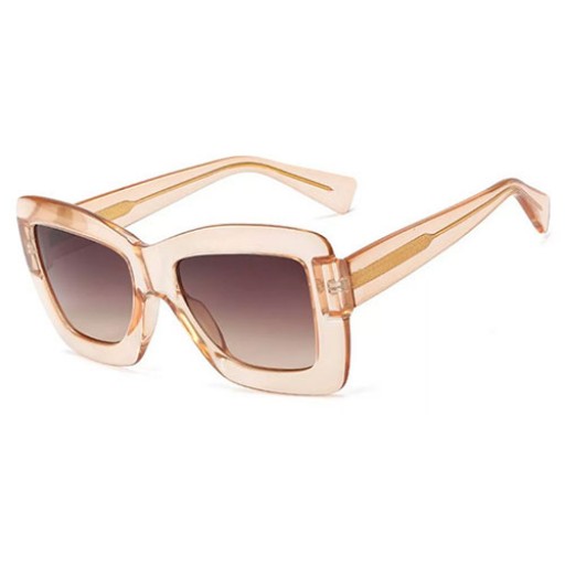 Rome Brown Transparent Square Sunglasses