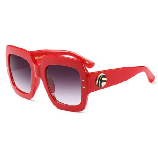 Italia Red Oversized Square Sunglasses