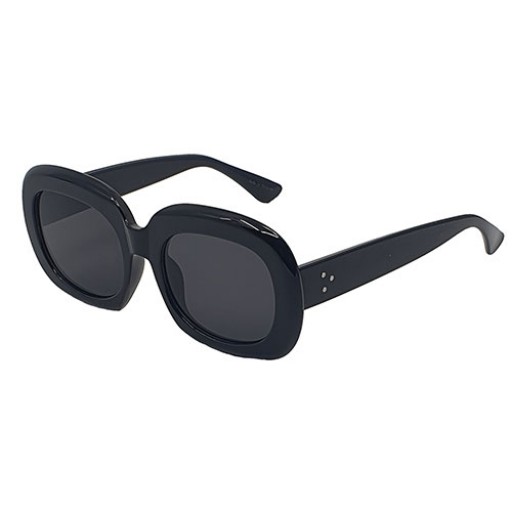 Jackie Black Oval Framed Sunglasses