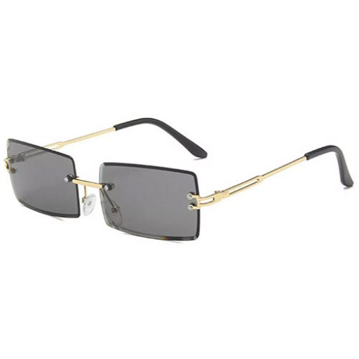 Miami Black Rimless Rectangle Sunglasses