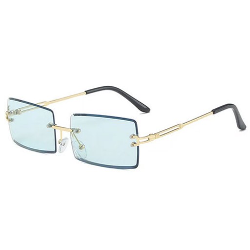 Miami Baby Blue Rimless Rectangle Sunglasses