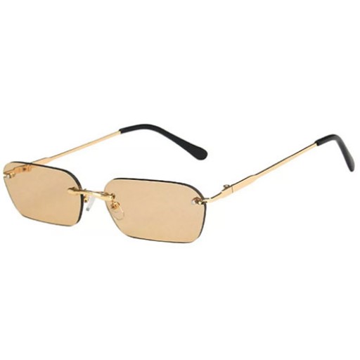 Napa Brown Rimless Rectangle Sunglasses